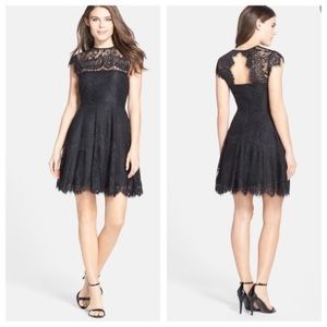 BB Dakota Black Keyhole Back Lace Dress